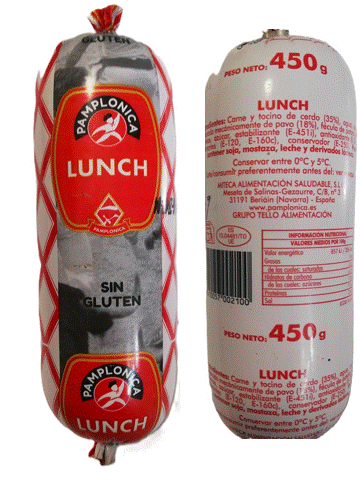 LUNCH PAMPLONICA, PIEZA DE 450 GRAMOS - SIN GLUTEN -