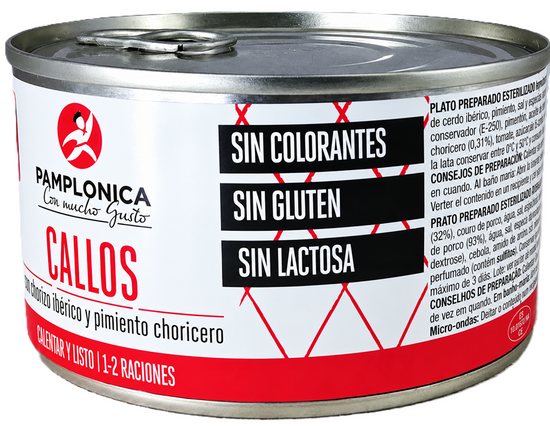CALLOS CON CHORIZO IBÉRICO Y PIMIENTO CHORICERO LATA 380 GRS.- 1-2 RACIONES - PAMPLONICA