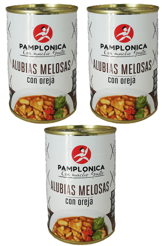 ALUBIAS MELOSAS CON OREJA LATA 420 GRS.- 1-2 RACIONES - PAMPLONICA