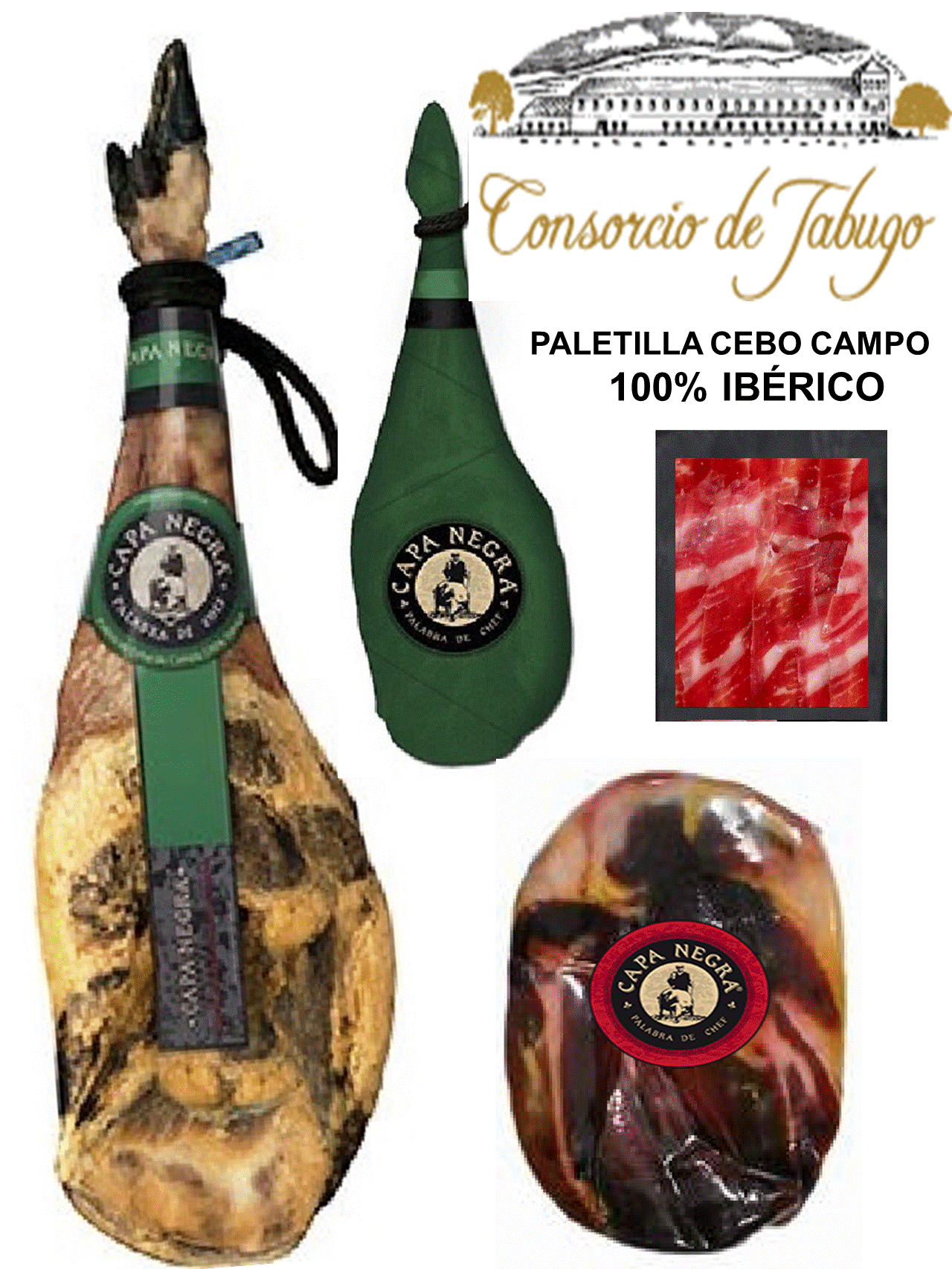 Paleta 100% ibérica de Cebo de Campo Capa Negra 4.5 a 5kg
