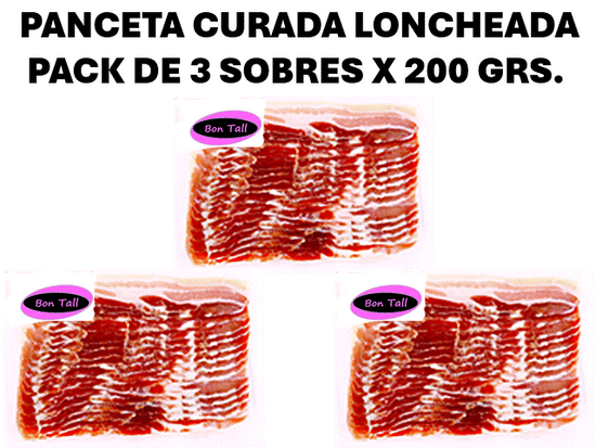 PANCETA CURADA LONCHEADA SOBRE DE 200 GRAMOS APROXIMADO
