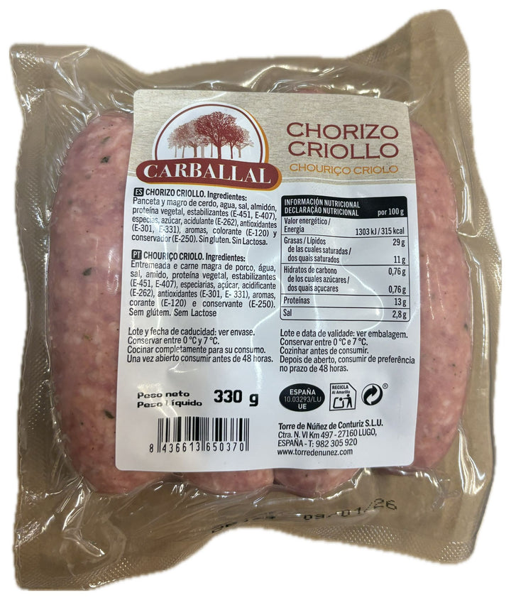 CHORIZO CRIOLLO TORRES DE NUÑEZ - LUGO