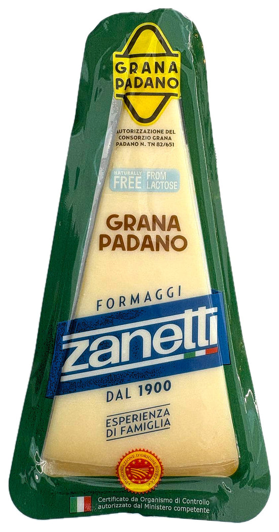 GRANA PADANO QUESO CUÑA 200 GRAMOS "ZANETTI" ITALIA