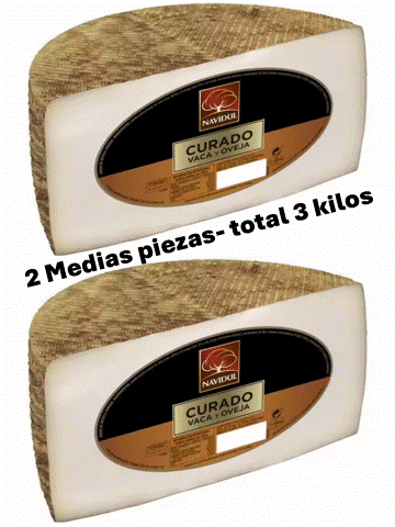 QUESO CURADO VACA OVEJA NAVIDUL MEDIA PIEZA 1'500 KILOS APROX.