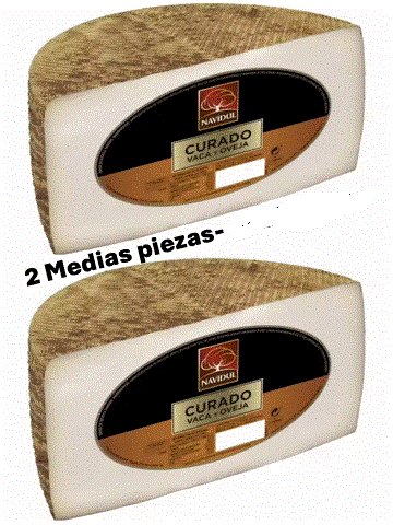 QUESO CURADO DE VACA Y OVEJA "NAVIDUL" MEDIA PIEZA 1'200 a 1'600 KILOS