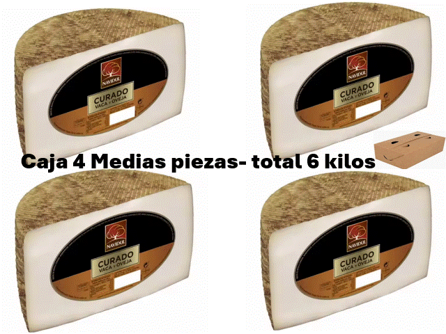 QUESO CURADO VACA OVEJA NAVIDUL MEDIA PIEZA 1'500 KILOS APROX.
