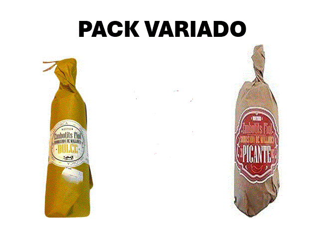 SOBRASADA DE MALLORCA VARIADA DULCE Y PICANTE piezas de 250 gramos