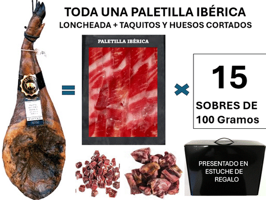 Toda una Paletilla 50% raza ibérica de cebo LONCHEADA en charcuteria