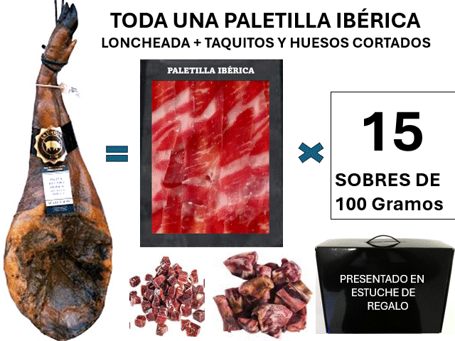 Toda una Paletilla 50% raza ibérica de cebo LONCHEADA en charcuteria