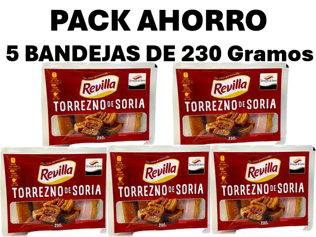 TORREZNOS DE SORIA PRECOCINADOS "REVILLA" en bandeja 230g. - o en Pack Ahorro de 5 bandejas de 230g.