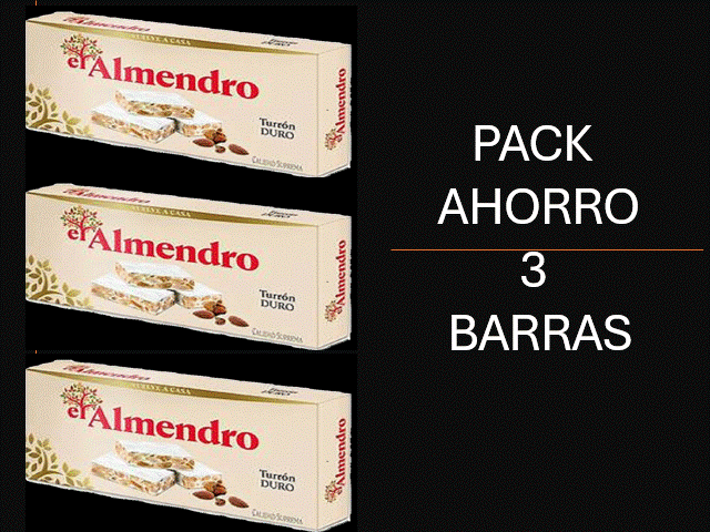 TURRON DURO EL ALMENDRO EN PACK AHORRO DE 3 BARRAS DE 150 GRAMOS