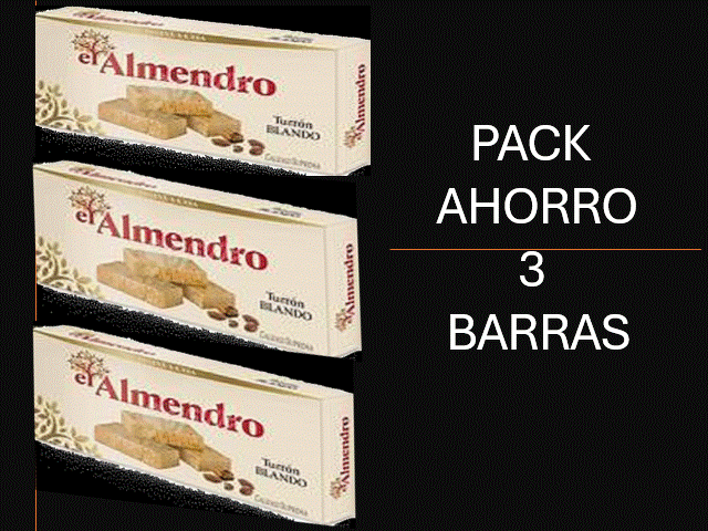 TURRON BLANDO EL ALMENDRO EN PACK AHORRO DE 3 BARRAS DE 150 GRAMOS