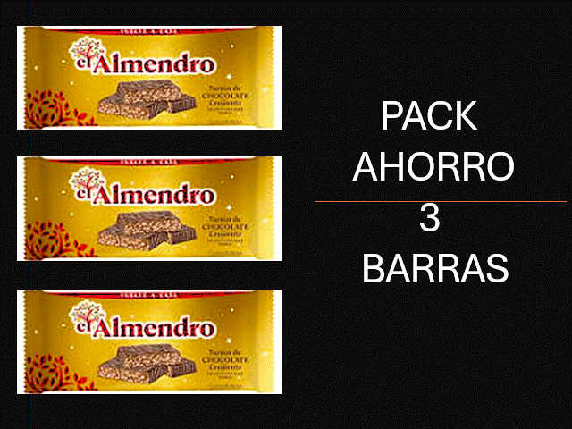 CHOCOLATE CRUJIENTE EL ALMENDRO BARRA 200 Grs. PACK DE 3