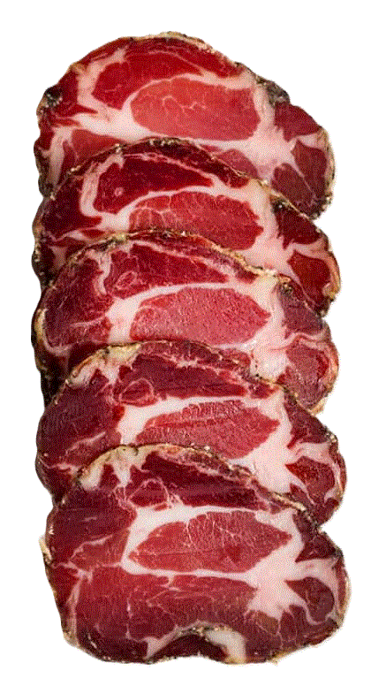 Cabezada de Lomo Duroc a la pimienta negra curada en malla "La Pirenaica"