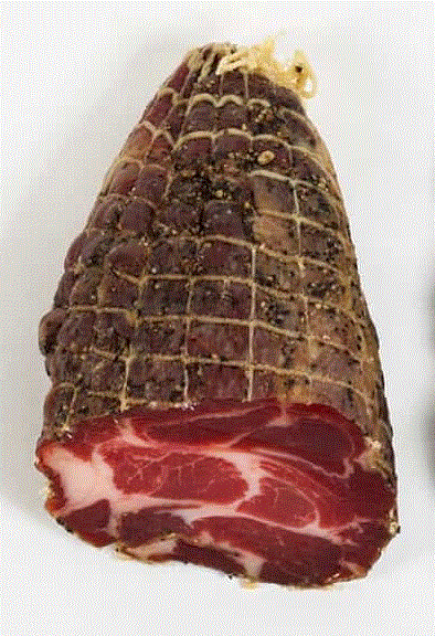 Cabezada de Lomo Duroc a la pimienta negra curada en malla "La Pirenaica"