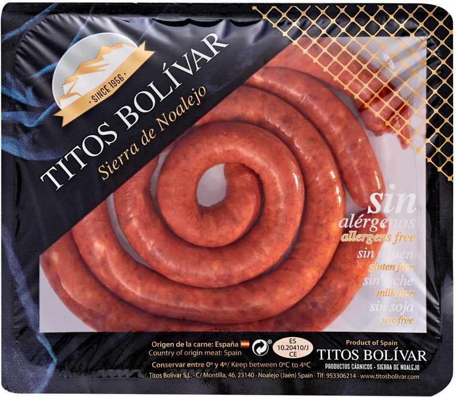 CHISTORRA "TITOS BOLIVAR" BANDEJA DE 330 GRS. APROX.