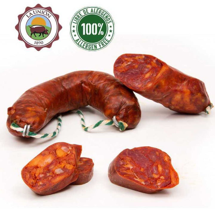 CHORIZO IBÉRICO SARTA TIPO JABUGUITOS  . "Embutidos La Unión" peso: 250 gramos (2 piezas)