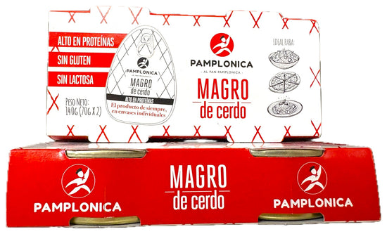 MAGRO DE CERDO - PAMPLONICA - 2 LATAS DE 70 GRS. - ALTO EN PROTEINAS - SIN GLUTEN, SIN LACTOSA (Copia)