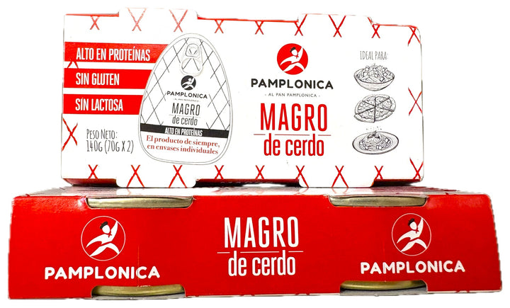 MAGRO DE CERDO - PAMPLONICA - 2 LATAS DE 70 GRS. - ALTO EN PROTEINAS - SIN GLUTEN, SIN LACTOSA (Copia)