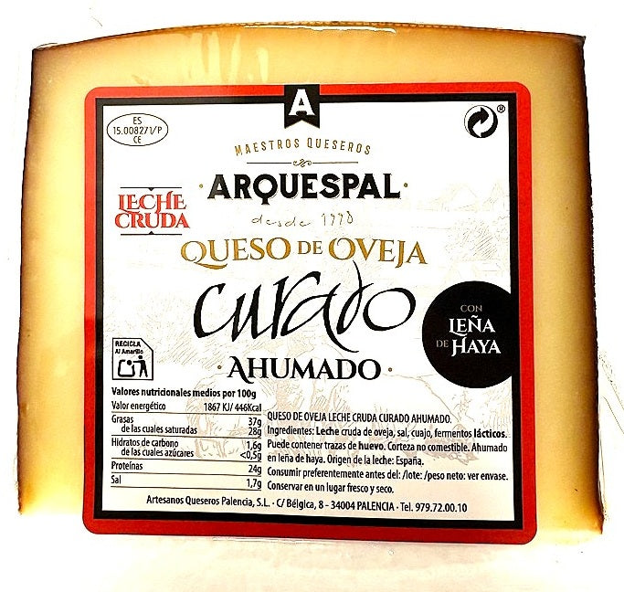 QUESO DE OVEJA LECHE CRUDA CURADO Y AHUMADO CON LEÑA DE HAYA - CUÑA 200 GRS- O PACK AHORRO DE 3 CUÑAS