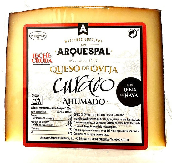 QUESO DE OVEJA LECHE CRUDA CURADO Y AHUMADO CON LEÑA DE HAYA - CUÑA 200 GRS- O PACK AHORRO DE 3 CUÑAS