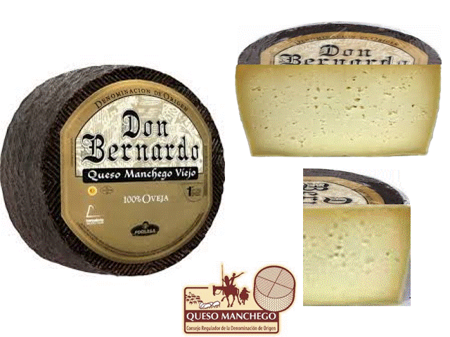 QUESO DON BERNARDO D.O.P. MANCHEGO VIEJO 100x100 PURO DE OVEJA -Entero - 1/2 - o 1/4 de pieza