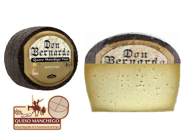 QUESO DON BERNARDO D.O.P. MANCHEGO VIEJO 100x100 PURO DE OVEJA -Entero - 1/2 - o 1/4 de pieza