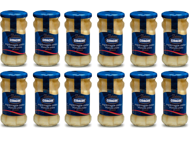 Esparragos Blancos cortos Cidacos en bote cristal