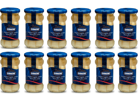 Esparragos Blancos cortos Cidacos en bote cristal