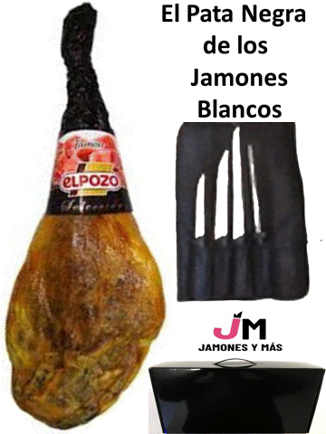 JAMÓN BODEGA EL POZO EL PATA NEGRA DEL JAMÓN BLANCO (7 a 8 kilos) CON REGALO OFERTÓN BRUTAL