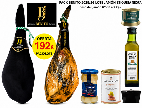 PACK BENITO con jamón Etiqueta Negra y surtido de productos