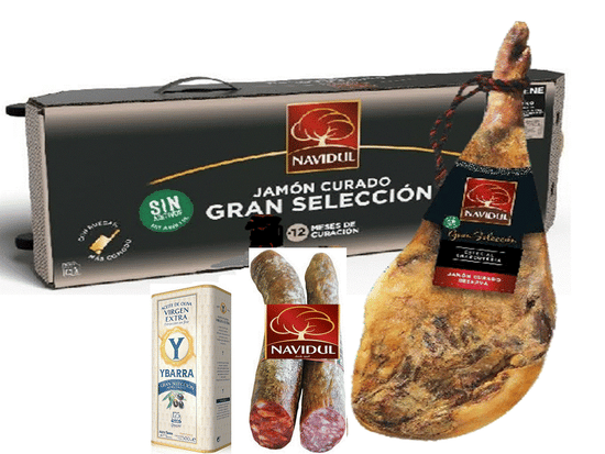 JAMÓN GRAN SELECCION NAVIDUL CON LOTE DE PRODUCTOS
