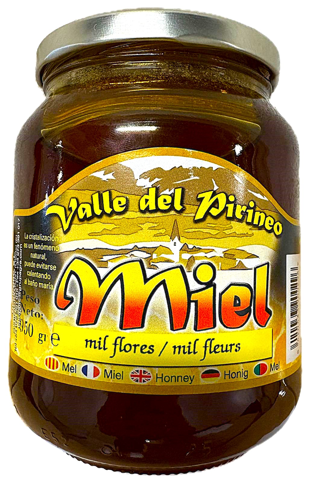MIEL DEL VALLE DEL PIRINEO - MIL FLORES - NATURAL - TARRO DE 950 GRAMOS