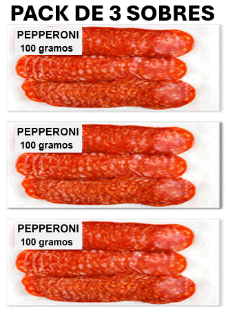 PEPPERONI LONCHEADO SOBRE DE 100 GRAMOS EN PACK DE 3 UNIDADES