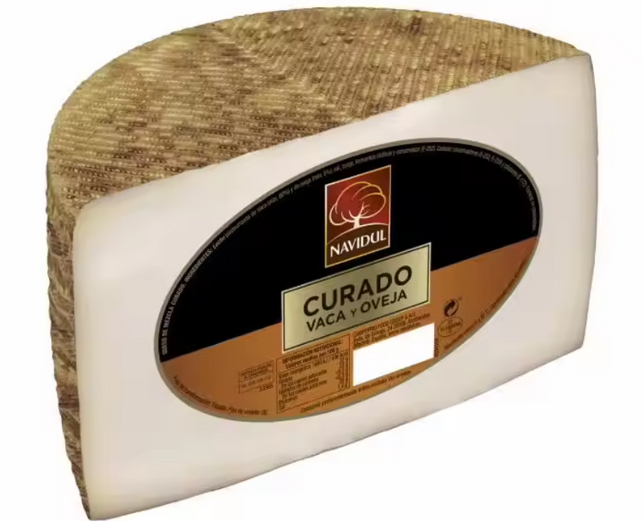 QUESO CURADO DE VACA Y OVEJA "NAVIDUL" MEDIA PIEZA 1'200 a 1'600 KILOS