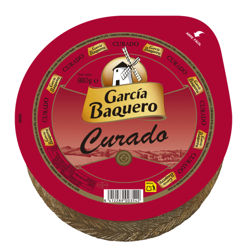QUESO CURADO GARCIA BAQUERO pieza entera de 880 gramos