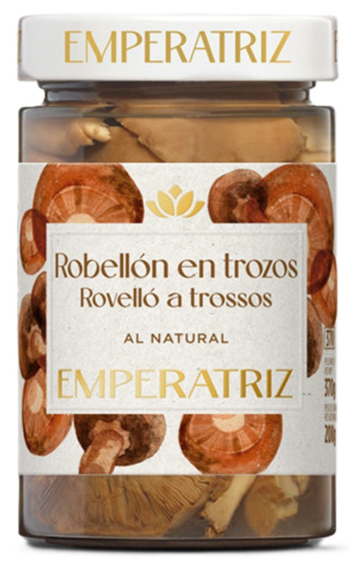 ROBELLONES SETAS TROZOS AL NATURAL "EMPERATRIZ" BOTE CRISTAL 370ML